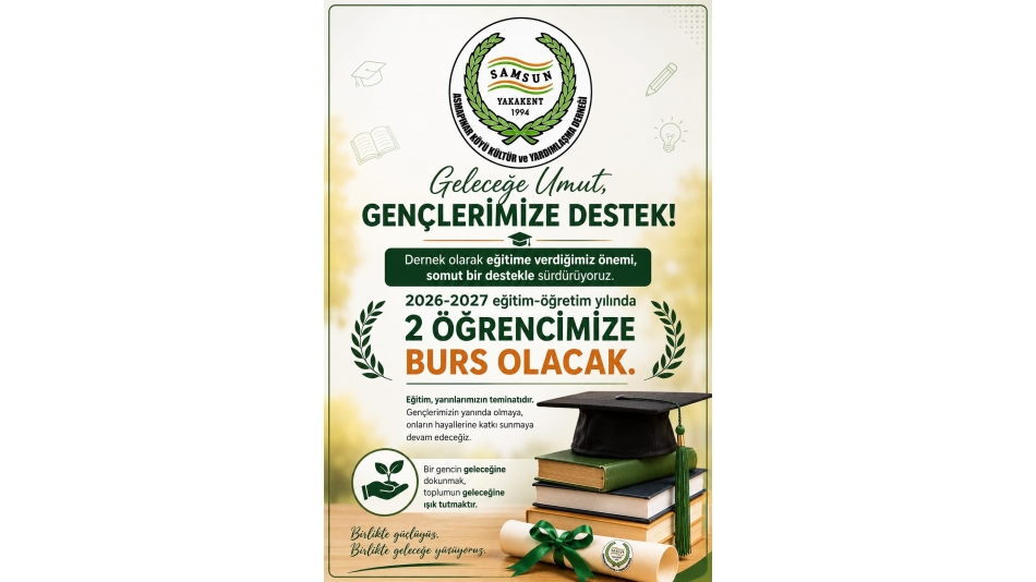 2 ÖĞRENCİMİZE İLK VE ORTA OKUL ÖĞRENİMDE OKUYAN DERNEĞİMİZ TARAFINDAN BURS VERİLİYOR